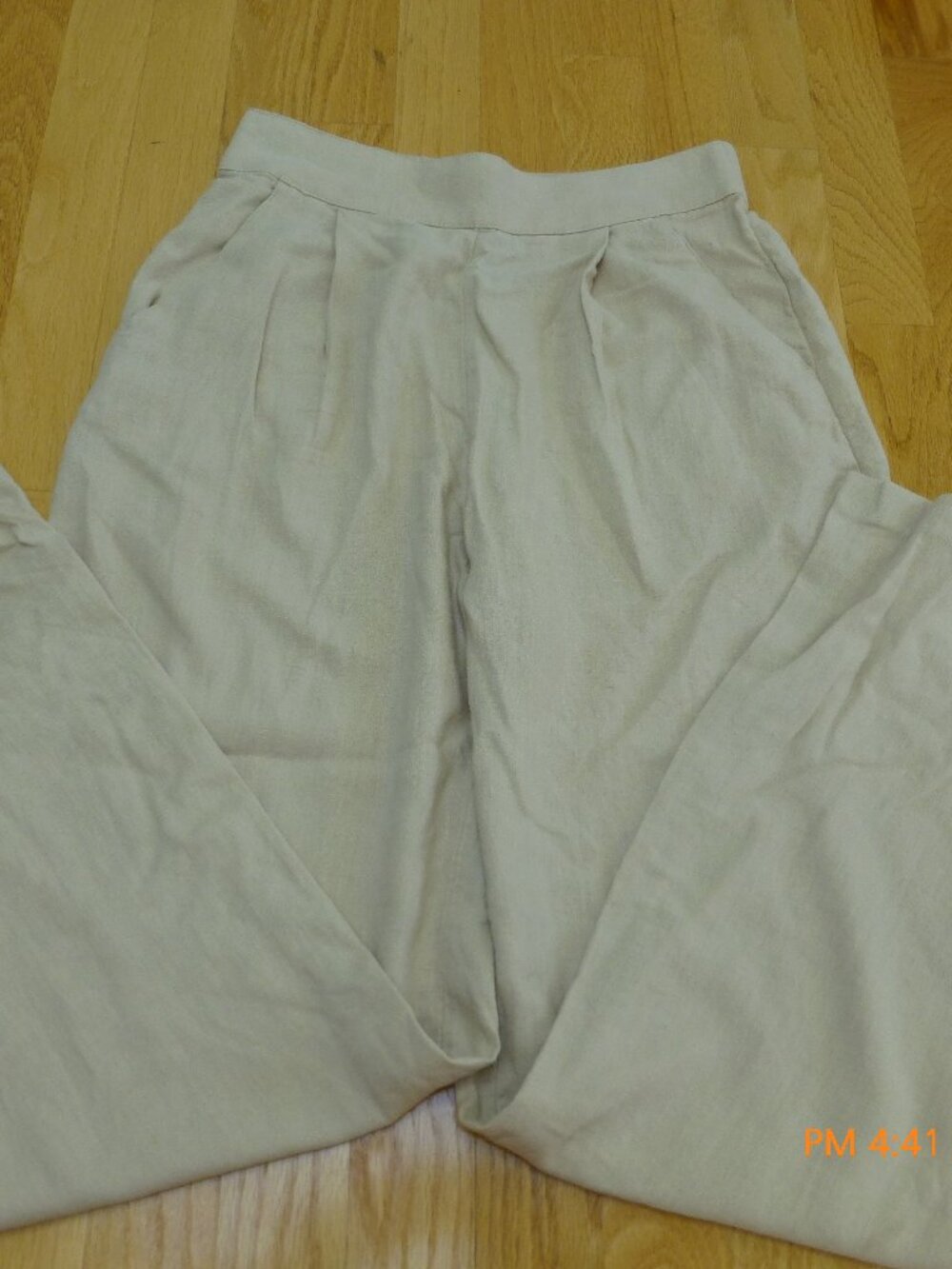Abercrombie and Fitch Women's Wide leg linen blend pants size S NWT Cream Beige
